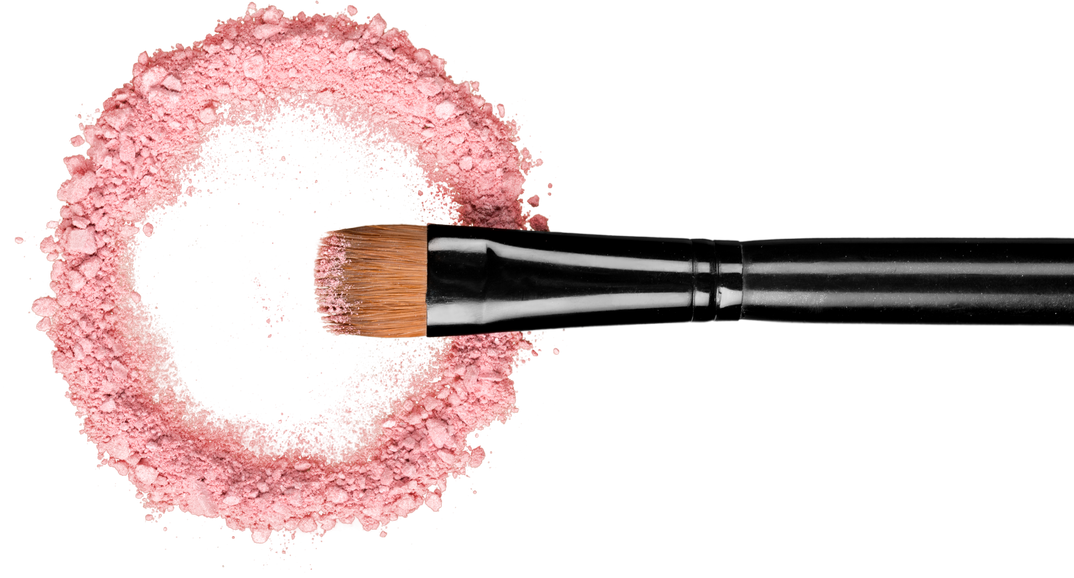 Makeup Brush and Cosmetic Powder Cutout